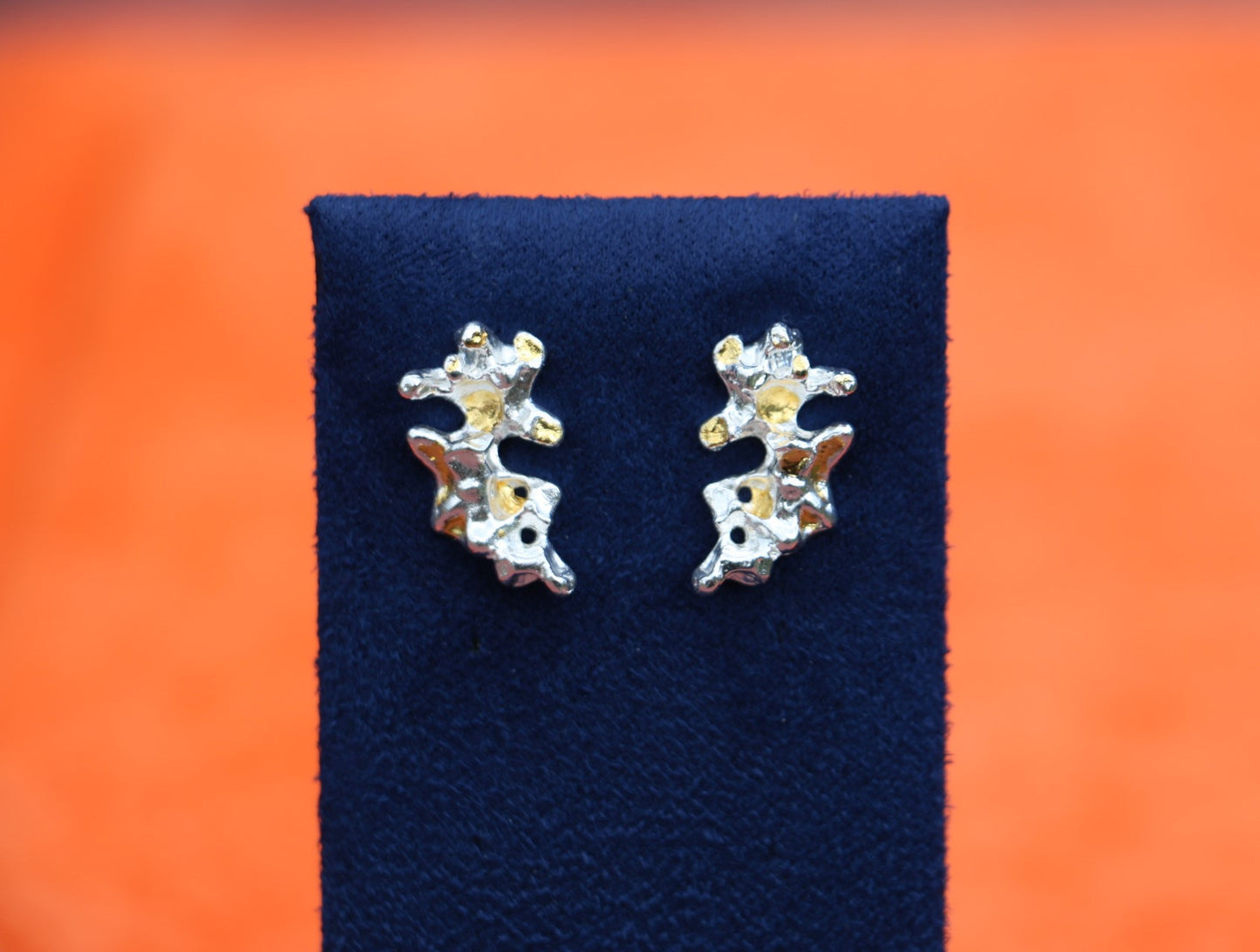 Diani Stud Earrings with 24ct Gold Accents